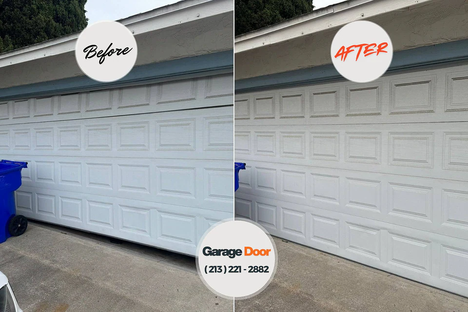 Before and after: garage door repair Northport, NY